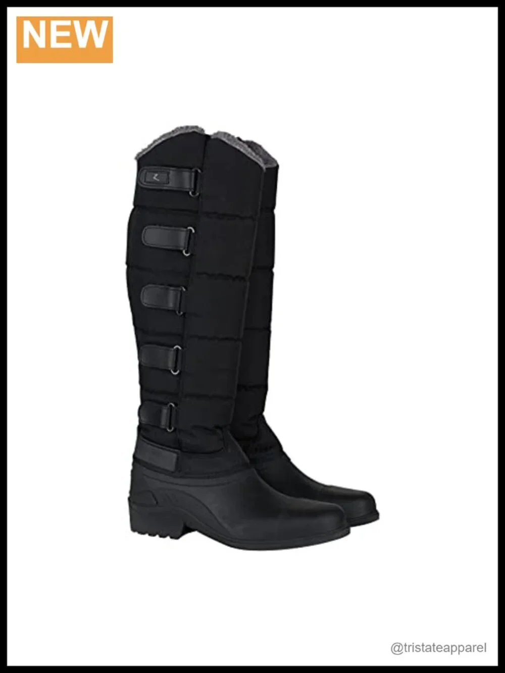 Insulated Mid-Calf Equestrian Boots for Women, Waterproof, Faux Fur Lining